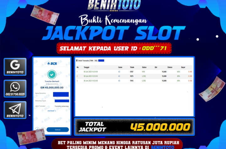 BUKTI JACKPOT BENIHTOTO