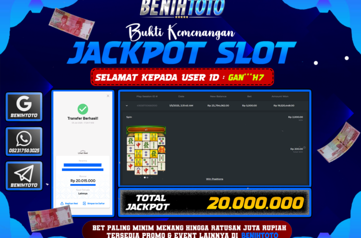 BUKTI JACKPOT BENIHTOTO